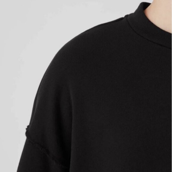 NWT EILEEN FISHER ORGANIC COTTON FRENCH TERRY BOX TOP_BLACK_XL_$148 - Picture 3 of 4